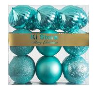 KI Store 18 pezzi Palline di Natale 8cm verde acqua verde tiffani azzurrine turchesi Albero di Natale Ornamenti di Decorazione infrangibile Palle per Natale Decorazioni Festival Decorazioni Natalizie