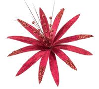 KI Store 30cm Grande Poinsettia Natalizia rosso verde 6 Pezzi di Fiori Artificiali Scegli Spray per Ghirlanda di ghirlande di Decorazioni per Alberi di Natale