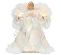 KI Store Punta per albero di Natale, 30 cm, con angelo di Natale, decorazione natalizia (bianco)