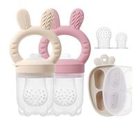 KIAANS Ciuccio per Frutta Neonati Masticatore in Silicone Senza BPA Distributore di Frutta Giocattolo Dentale e Accessorio Alimentazione Autonoma (Rosa)