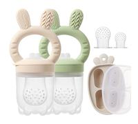 KIAANS Ciuccio per Frutta Neonati Masticatore in Silicone Senza BPA Distributore di Frutta Giocattolo Dentale e Accessorio Alimentazione Autonoma (Oliva)