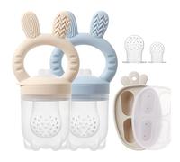 KIAANS Ciuccio per Frutta Neonati Masticatore in Silicone Senza BPA Distributore di Frutta Giocattolo Dentale e Accessorio Alimentazione Autonoma (Blu)