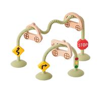 KIAANS Cubo attività Sensoriale con Ventosa per Bambini - Pallottoliere Sicuro in Silicone per Seggiolone con Anello Legno Montessori (Oliva)