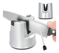 KIALFSR Affilacoltelli Professionale con Base Antiscivolo, Affila Coltelli in Acciaio AISI 304, Zero Ruggine, Sistema A 3 Fasi Per Un' Affilatura Ottimale, Ideale Per Coltelli Da Cucina E Da Lavoro