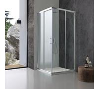 Kiamami Valentina - Box doccia 80x80 trasparente porte scorrevoli profili cromati | Giada
