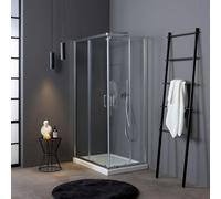 Kiamami Valentina Box Doccia Angolare Luna Cristallo 4 mm 70x90 cm Cromato