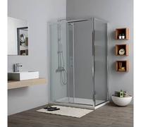 Kiamami Valentina - Box doccia con nicchia cm 110 e lato fisso cm 70 trasparente | New Giada