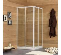 Kiamami Valentina Box Doccia Estensibile 80-90 Cm Profilo Bianco Erice