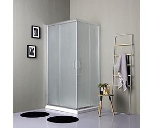 Kiamami Valentina - Cabina doccia 100x80 cm satinata con apertura bilaterale angolare e scorrevole | Giada