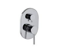 Kiamami Valentina - Miscelatore Doccia Incasso Cromato | Con Deviatore | Placca Esterna 18x12.5 cm | Attacchi Standard 1/2'' | Cartuccia 35mm, Cromato