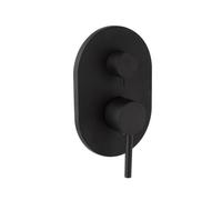 Kiamami Valentina - Miscelatore Incasso Doccia con Deviatore | Design Moderno e Pratico | Finitura Nero Opaco | Corpo in Ottone, Leva in Zinco, Certificazione ACS, Nero Opaco