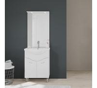 Kiamami Valentina Mobile Bagno a Terra 65 cm 2 Ante con Lavabo e Specchio