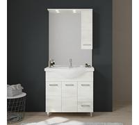 Kiamami Valentina Mobile Bagno A Terra 85 Cm Con Lavabo E Specchio Rimini