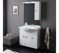 Kiamami Valentina - Mobile Bagno A Terra Da 85Cm In Bianco Lucido | Smeraldo