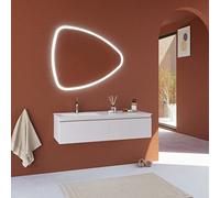 Kiamami Valentina Mobile bagno bianco sospeso, lavabo decentrato e specchio a goccia | Seattle