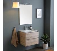 Kiamami Valentina - Mobile bagno completo 60cm con due cassetti effetto legno | Berlin