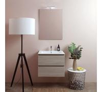 Kiamami Valentina - Mobile Bagno Con Cassetti E Lavabo Ceramico + Luce A Led 60 Cm Olmo Leone | Berlin