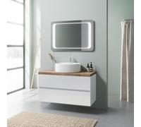 Kiamami Valentina Mobile Bagno Sospeso 100 cm Bianco Lucido Lavabo