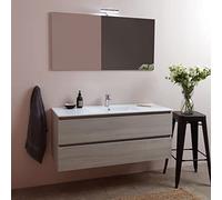 Kiamami Valentina Mobile bagno sospeso 120cm olmo leone con lavabo singolo e specchio Berlin