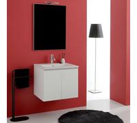 Kiamami Valentina Mobile Bagno Sospeso 60cm 2 Ante Bianco Bilbao Lavabo