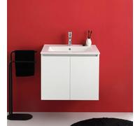 Kiamami Valentina - Mobile bagno sospeso 60cm 2 ante bianco export con lavabo | Bilbao
