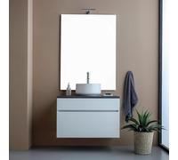 Kiamami Valentina Mobile Bagno Sospeso 80 Cm Bianco Top Antracite Sole
