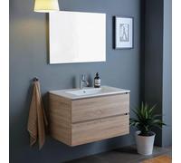 Kiamami Valentina - Mobile Bagno Sospeso Da 80Cm Con Due Cassetti In Rovere | Berlin