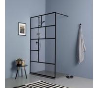 Kiamami Valentina - Parete walk in da 100cm cristallo trasparente e struttura nero opaco