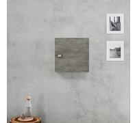Kiamami Valentina - Pensile Cubo 45x45x15 | Finitura Quercia Grigio Scuro | Effetto Legno | Un'Anta Apertura DX o SX | Collezione Facile | Pomolo in ABS Cromato, Grigio, Legno