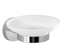 Kiamami Valentina - Porta Saponetta con Piattino a Parete | Stile Classico | Montaggio a Muro | Vetro Design Moderno, Bianco, Metallo