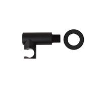 Kiamami Valentina - Presa Acqua Tonda | Supporto Doccetta | Attacco Flessibile | Finitura Nero Opaco | Accessori Doccia | Forma Arrotondata, Nero, Ottone