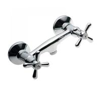 Kiamami Valentina - Rubinetto Doccia Esterno Stile Retrò con Due Maniglie | Design Elegante | Finitura Cromo | Linea Narciso