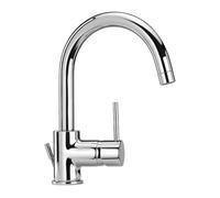 Kiamami Valentina Rubinetto Miscelatore Lavabo Canna Alta Girevole Salice | Ottone cromato, cartuccia ceramica 35 mm, piletta 1 1/4 ABS, flessibile incluso, design moderno bagno