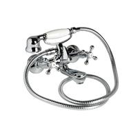 Kiamami Valentina - Rubinetto Vasca Antico Vintage | Miscelatore Stile retrò | Manopole Testa A Croce | Finitura Cromo | Design Classico e Country, Cromato