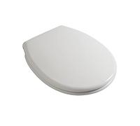 Kiamami Valentina - Sedile Copriwater in Plastica | Compatibile con WC Sospeso e A Terra | Collezione Sanitari Cipro | Bianco, Plastica, 35.8 cm Larghezza, 42-43.5 cm Profondità