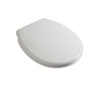 Kiamami Valentina Sedile Copriwater WC Cipro In Polipropilene Bianco | Compatibile con WC sospeso e a terra Cipro, larghezza 35,8 cm, profondità 42-43,5 cm, interasse 15,5-16,5 cm
