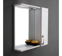 Kiamami Valentina Specchio con pensile per bagno rovere bianco con luce led