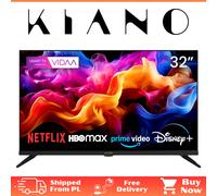 KIANO Televisore 32 Pollici Smart TV Elegance - HD Ready - VIDAA - WiFi - LED - Dolby Digital Plus - PVR USB - Triplo Tuner DVB-T2/S2/C - 3 HDMI - Design senza cornice
