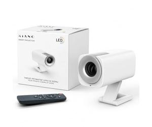 Kiano Go Blanc Mini Proiettore WiFi Portatile Android 12, Proiettore HD 720p Compatibile Full HD 1080P, Bluetooth 5.2, AirPlay/Miracast/DLNA, Correzione trapezoidale automatica, Schermo 15-128"