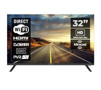 KIANO Elegance TV Smart Televisione 32" Pollici 80 cm | LED HD TV | Senza cornice Metallo | Android TV Netfilx YouTube | Bluetooth Miracast WiFi | 3 HDMI | Dolby Audio | Triplo Tuner DVB-T2 | Nero