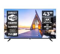 KIANO Smart TV 43" Elegance - 4K UHD (3840×2160) con HDR10 - Android 11, WLAN, Bluetooth - Triplo Tuner DVB-T2/C/S2, Dolby Audio - 2 HDMI, 2 USB, CI-Slot - Design in metallo - VESA