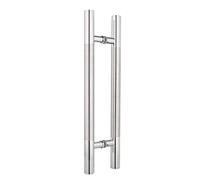 Kiaoeiuyti Manico a traino della porta, durevole tubo rotondo in acciaio rotondo Home Office Glass Porta Sliding Hands-Easy da installare, 2 colori, 5 dimensioni (argento 600 × 400 mm)