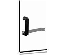 Kiaoeiuyti Manico della porta del bagno per porta di vetro, casa per la doccia per bagno maniglia porta in vetro, manico della porta a spinta nera opaca/185 mm+385 mm