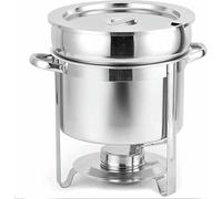 Kiaoeiuyti Pentola Rotonda per zuppa, scaldamani Alimentare, Buffet a discorso in Acciaio Inossidabile Set con pentola, Telaio, portabicchieri e Coperchio per Ogni Evento o Festa, 7L