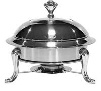 Kiaoeiuyti Piatto di sfregamento Rotondo Set di Piatti in Acciaio Inossidabile Set di riscaldanti di Catering a Buffet con Padella e portabicchieri, argento-28 cm