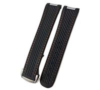 Kiaoeiuyti Watch Band per Omega 300 AT150 De Ville Speedmaster Silicone Silicone Bracciale orologio Watch Bracciale (colore: linea bianca nera, dimensione: 20 mm-silver) Interesting life