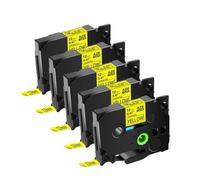 KIAOPU Nastro for Etichette Nero su Giallo da 5 Pezzi Compatibile con TZ Tze 631 Tze-631 da 12 mm for Dropshipping e
