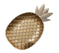 KIAOPU Vassoio decorativo nordico a forma di ananas dorato, vassoio da portata for gioielli, vassoio for frutta e snack, organizer da tavolo (grande)