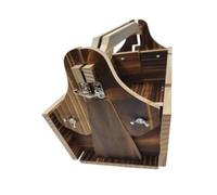 KIAOPU Vassoio for formaggio e frutta, vassoio for snack 2 in 1, convertibile, portatile, basso, da picnic, tavolo da vino for parco, escursionismo, pesca, campeggio, marrone scuro(Deep Brown)