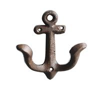 KiaoTime Ganci appendiabiti da parete in ghisa rustica vintage con ancora, ganci da parete decorativi da parete in metallo anticato shabby chic per casa, bagno, asciugamani, cappotti